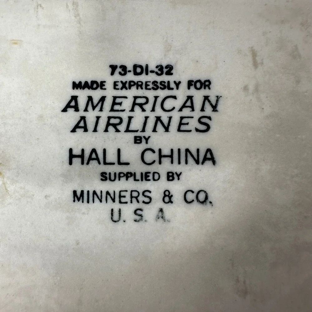 2 American Airlines Hall China Individual Casserole‎ Dishes 73-DI-32 USA Vintage